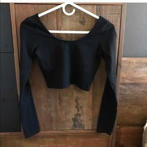 Cropped long-sleeve top with elbow cut-outs